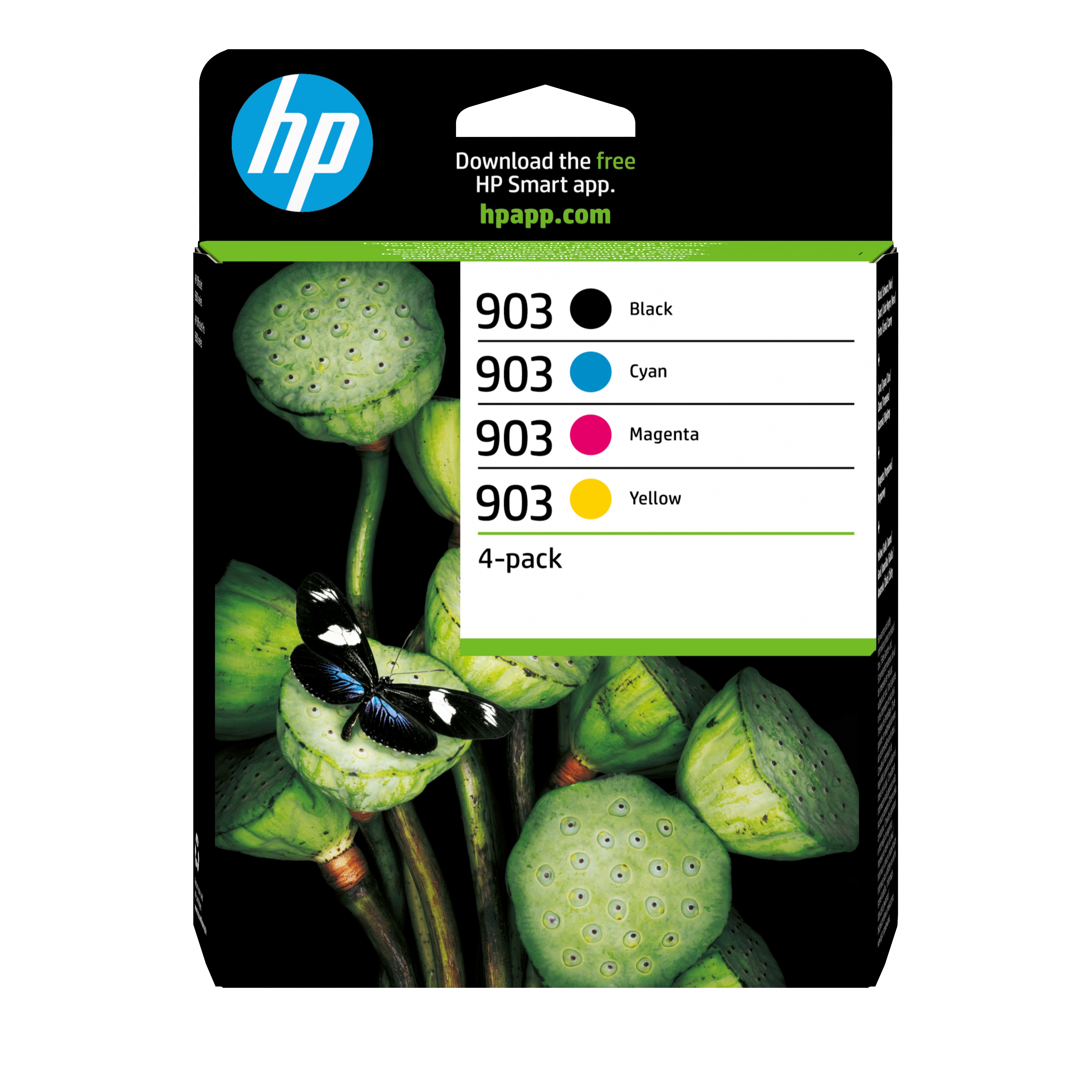 HP 903 Tintenpatronen-Multipack, Schwarz/Cyan/Magenta/Gelb (Original) – für OfficeJet 6950, OfficeJet Pro 6974