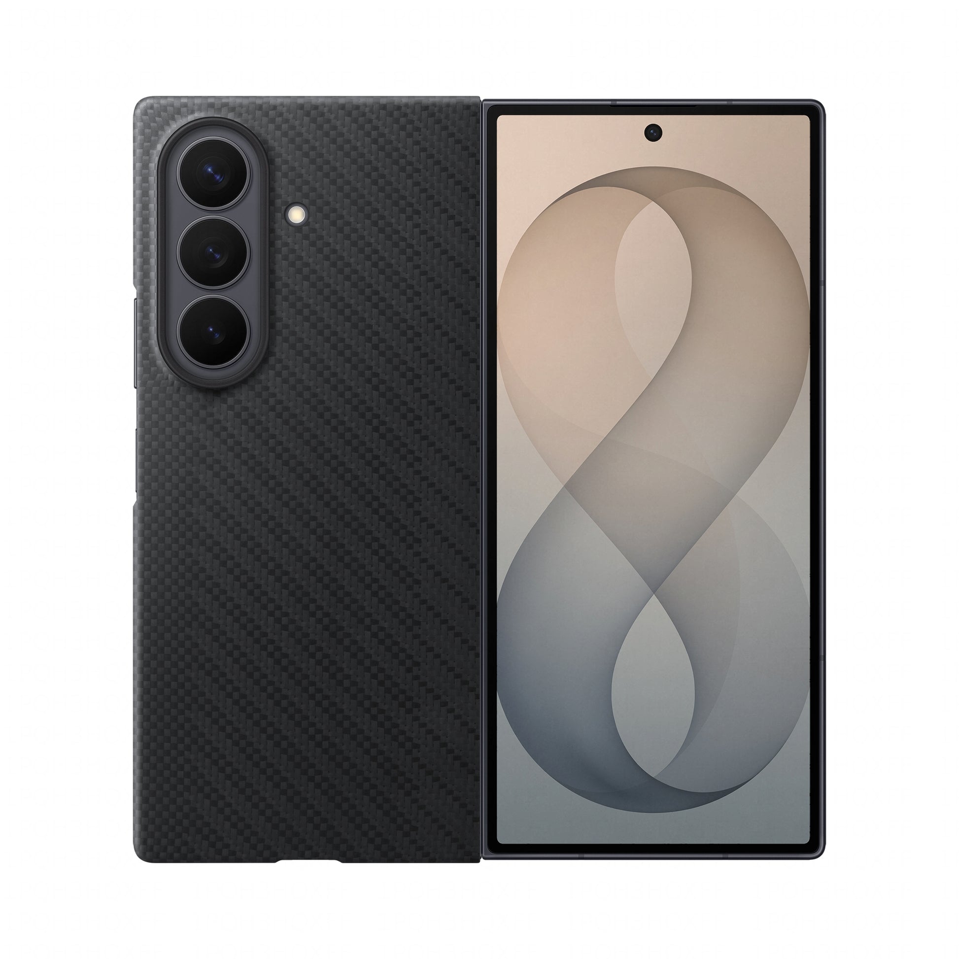 Samsung Carbon Magnet – Backcover – für Samsung Galaxy Z Fold8, Carbon+PC+Silikon, schwarz