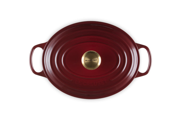 Le Creuset Kochtopf Signature Roaster – 4,7 l, Gusseisen, Emaille, für Induktion, Gas, Glaskeramik u. a., Rot
