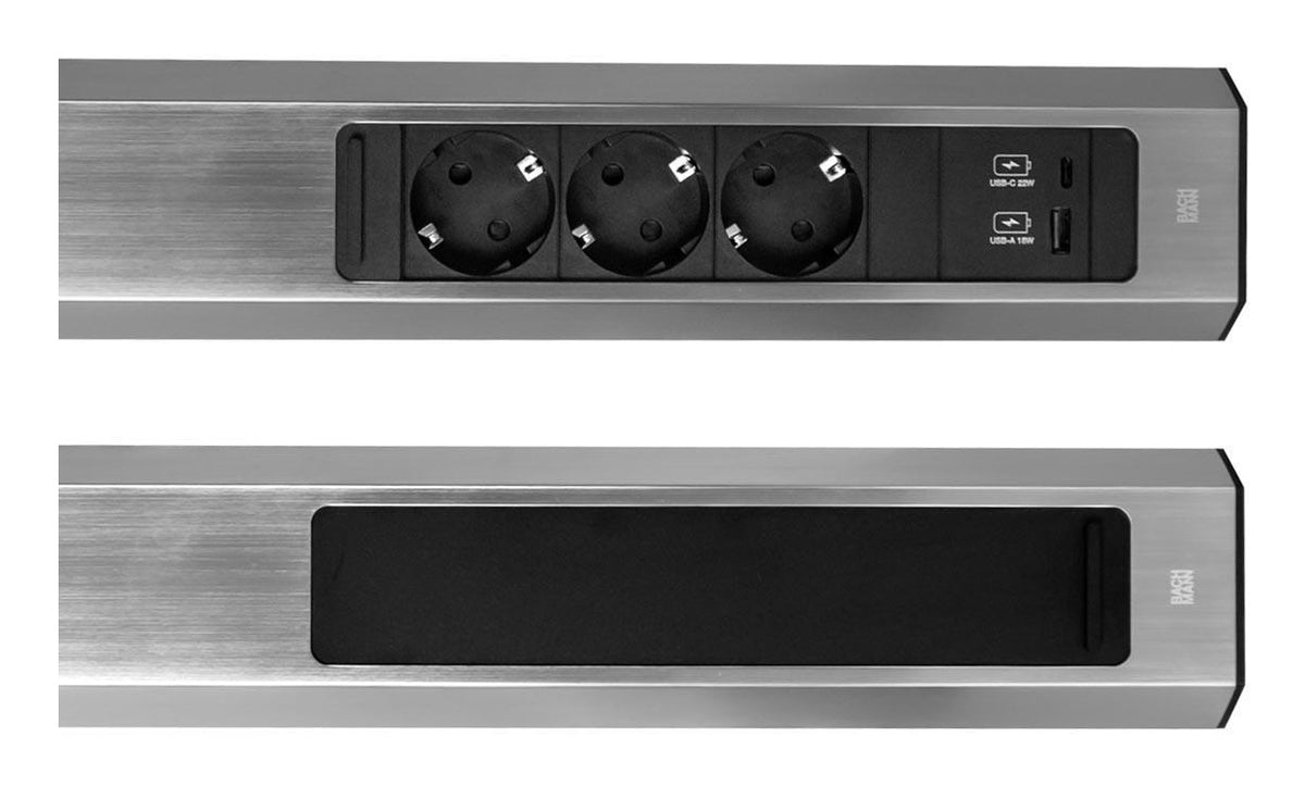 Bachmann Steckdosenleiste – 3×Schuko (Typ E/F), USB-A/USB-C 22 W, 2,0 m, IP20