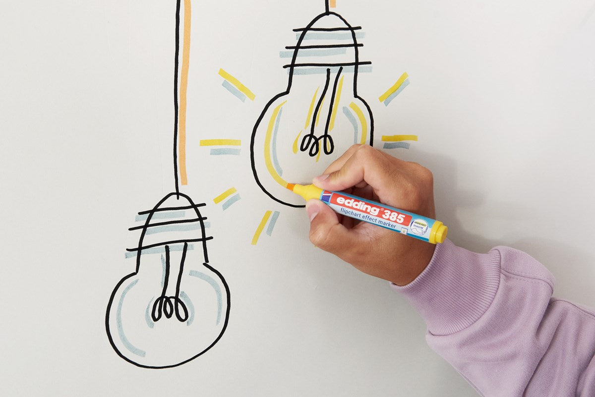 Edding Flipchart-Marker – Rundspitze – Sortiert – 4er-Set – Nachfüllbar