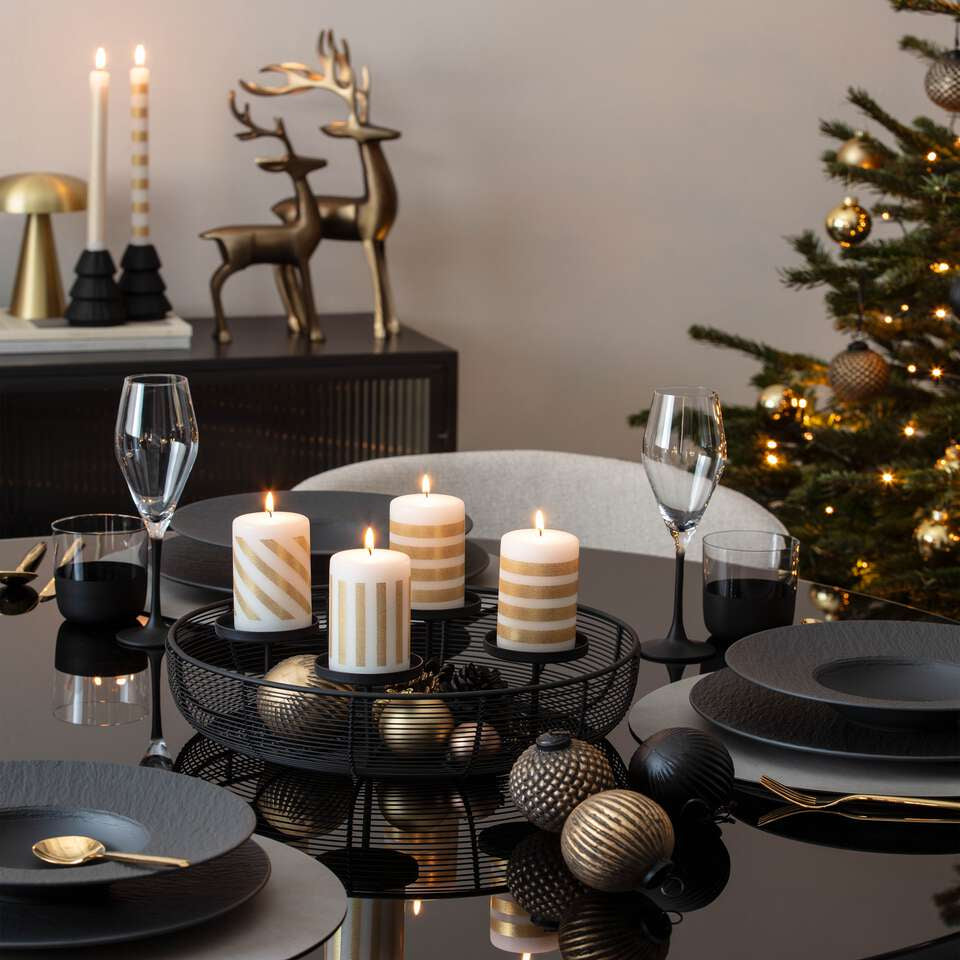 Villeroy & Boch Weihnachtskerzen – 4-teilig – Ø 6 × 10 cm – Mehrfarbig