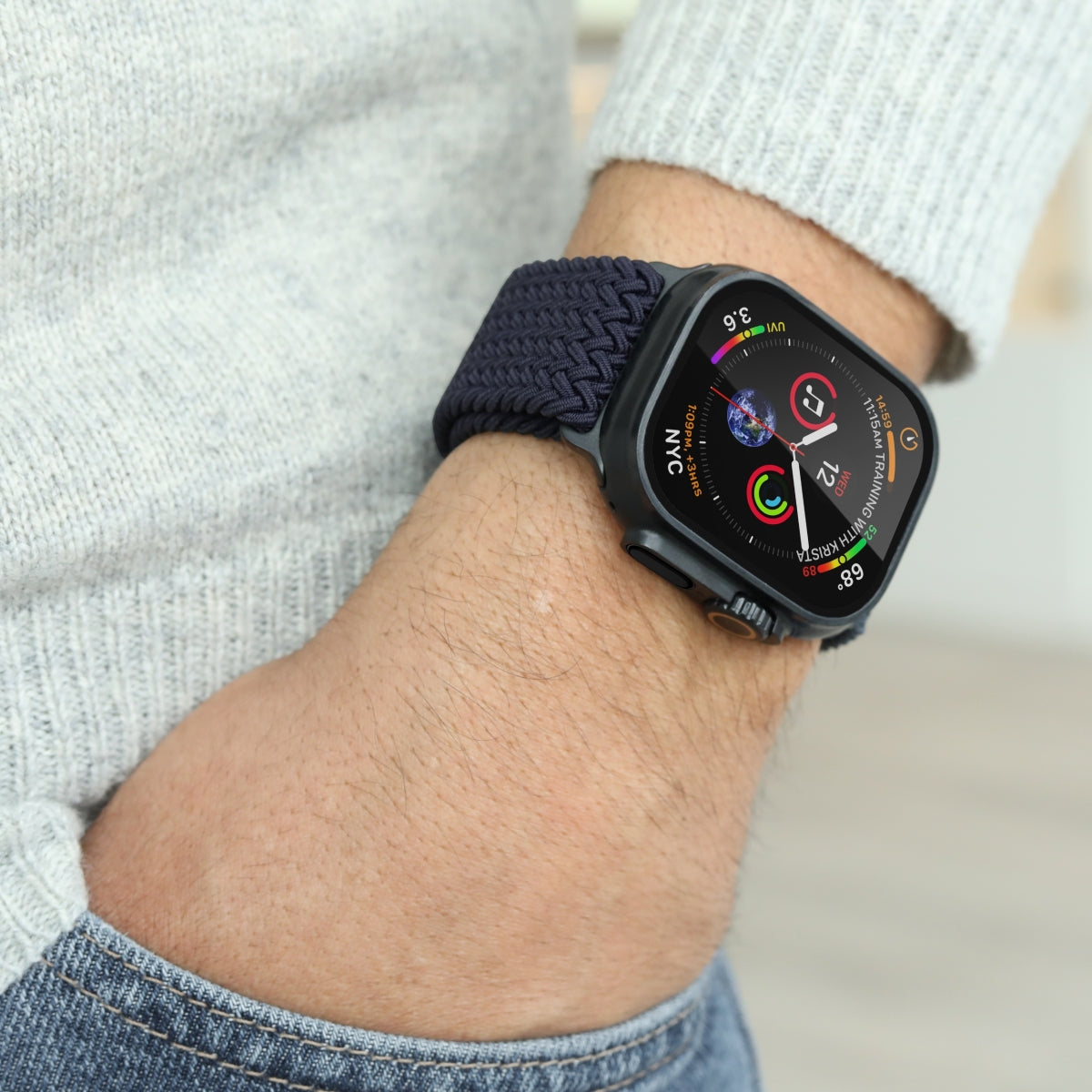 Vonmählen Woven Loop – Armband – für Apple Watch, Navy/Schwarz, One Size, Nylon