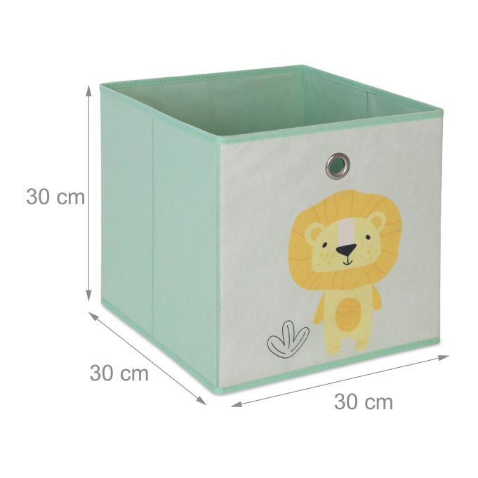 Relaxdays Aufbewahrungsbox ohne Deckel – Gelb/Grün – 300 × 300 × 300 mm – 4-teiliges Set