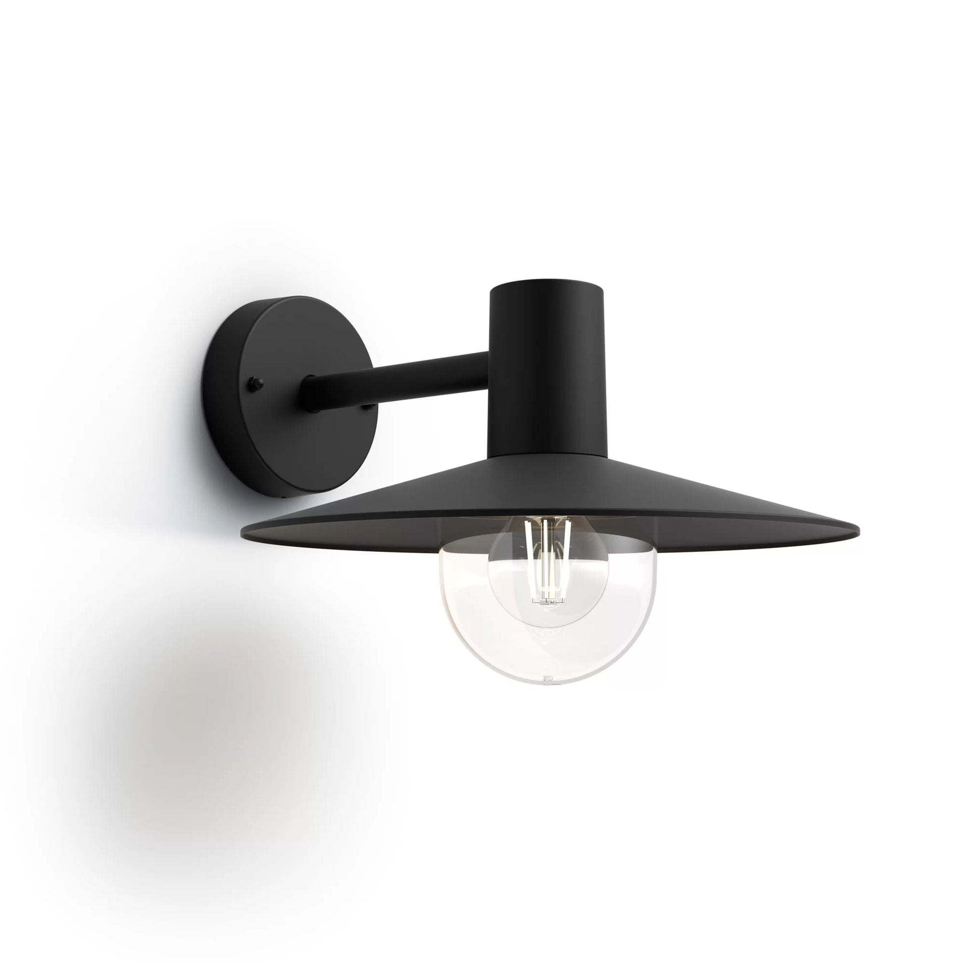 Philips by Signify Philips Aussenwandleuchte Skua – 30×21,8 cm, 42 W, IP44, Netzbetrieb, dimmbar, Schwarz, Aluminium