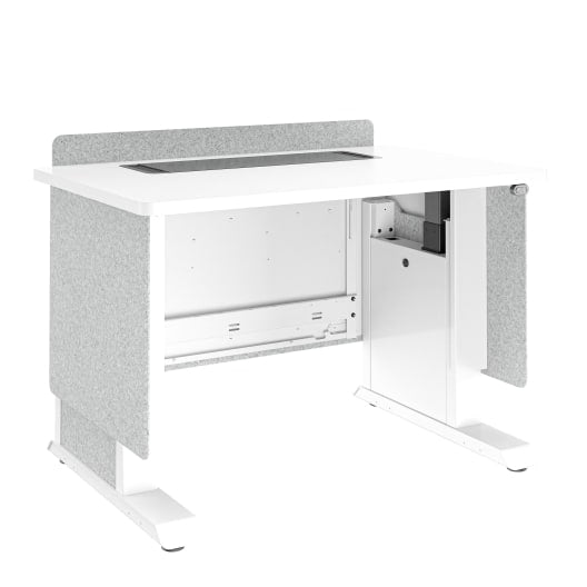 Middle Atlantic FML-42AD8WS-EU – Höhenverstellbarer Tisch, 106,5 × 68,5 cm, 71–122 cm, 73 kg, grau/weiss