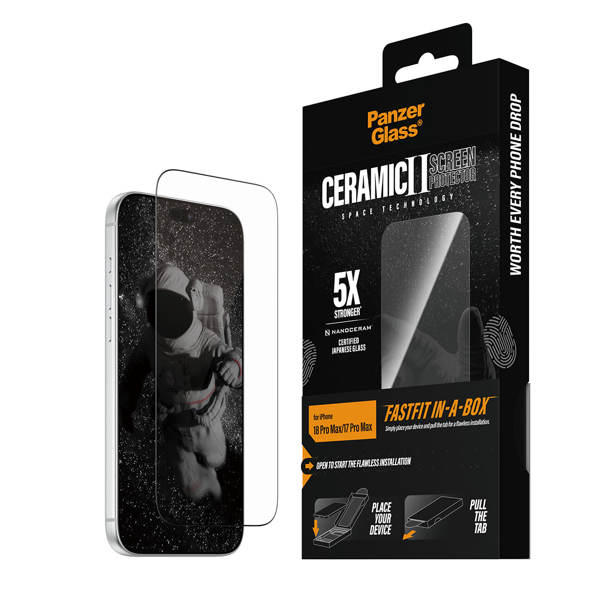 PanzerGlass Displayschutz (Panzerglas), Ultra-Weit Passend – für iPhone 18 Pro Max/17 Pro Max – mit Applikator