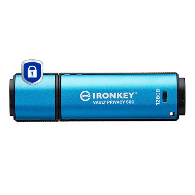 Kingston Technology Kingston IronKey Vault P50C USB-Stick – 128 GB, USB-C, AES-256, FIPS 197