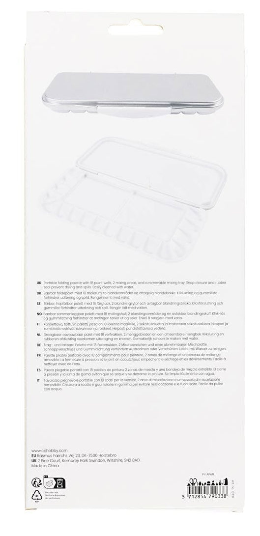 Creativ Company Farbpalette – Kunststoff, 270 × 127 × 23 mm, weiss, 1 Stück