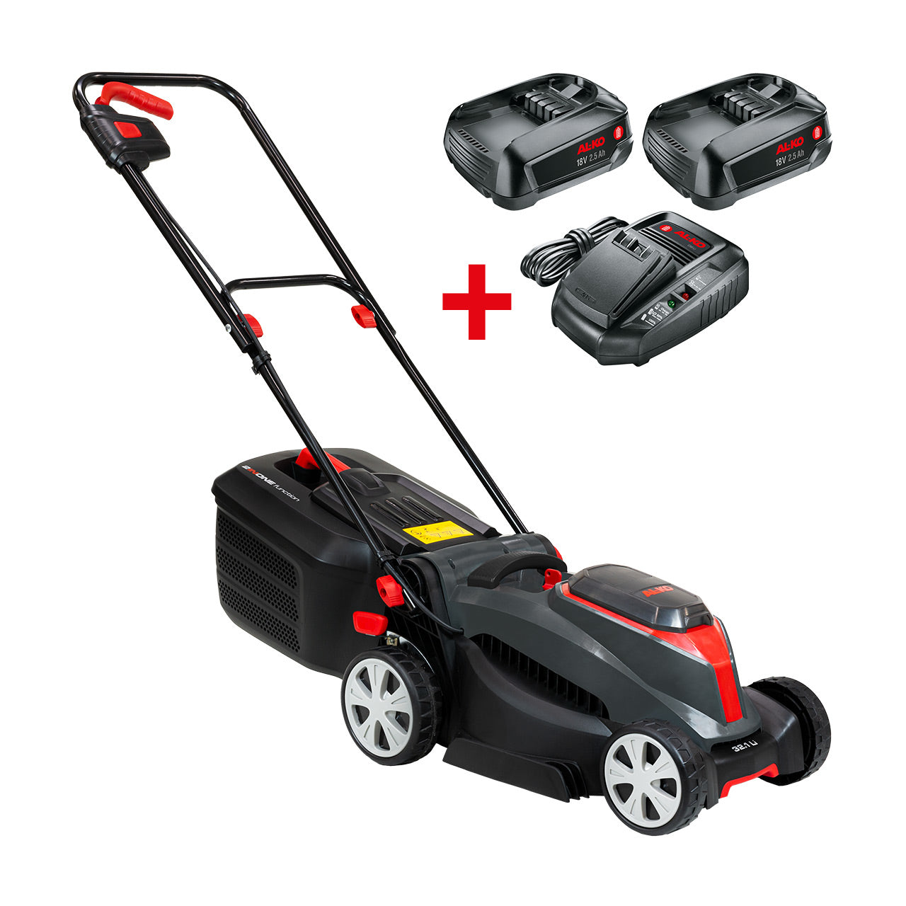 AL-KO 32.1 LI Akku-Rasenmäher – 18 V – Schnittbreite 320 mm – max. Rasenfläche 200 m² – 2×2,5 Ah & Ladegerät
