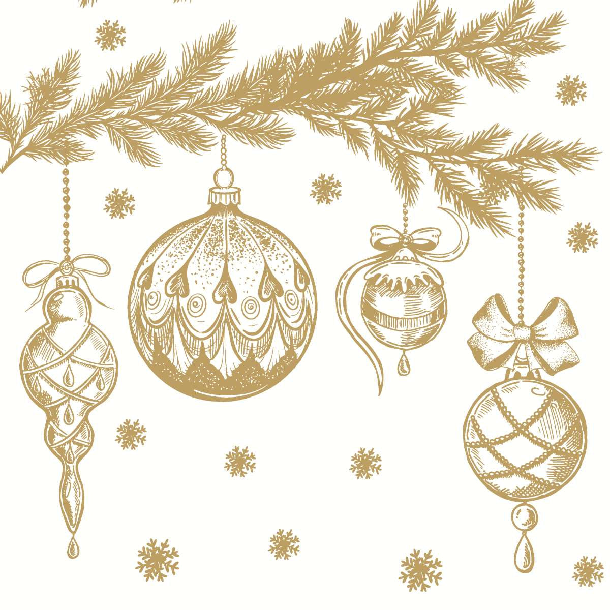Paper + Design Servietten Bauble Symphony, mehrfarbig – 33 × 33 cm, 3-lagig – 20 Stück