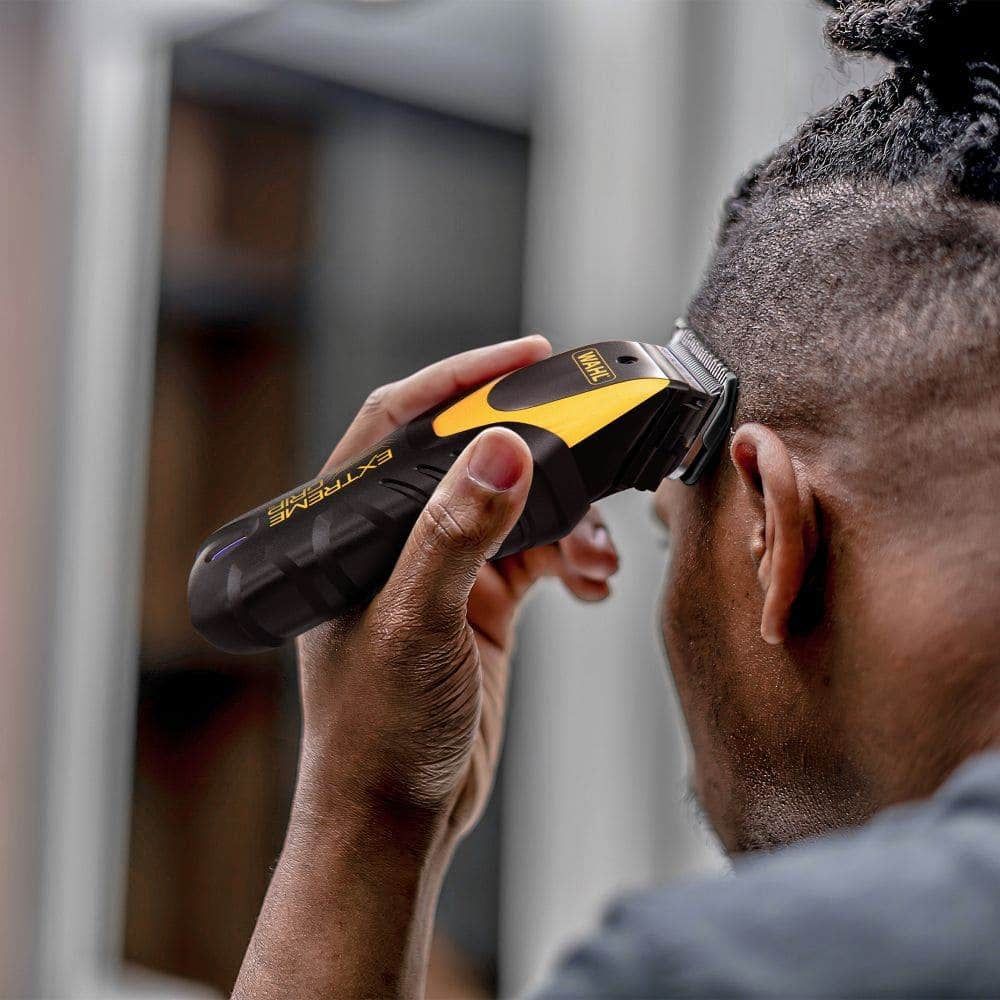 Wahl Haarschneider Extrem Grip Kabellos – Akku 120 min, 0,7–3 mm – Metall, Schwarz/Gelb
