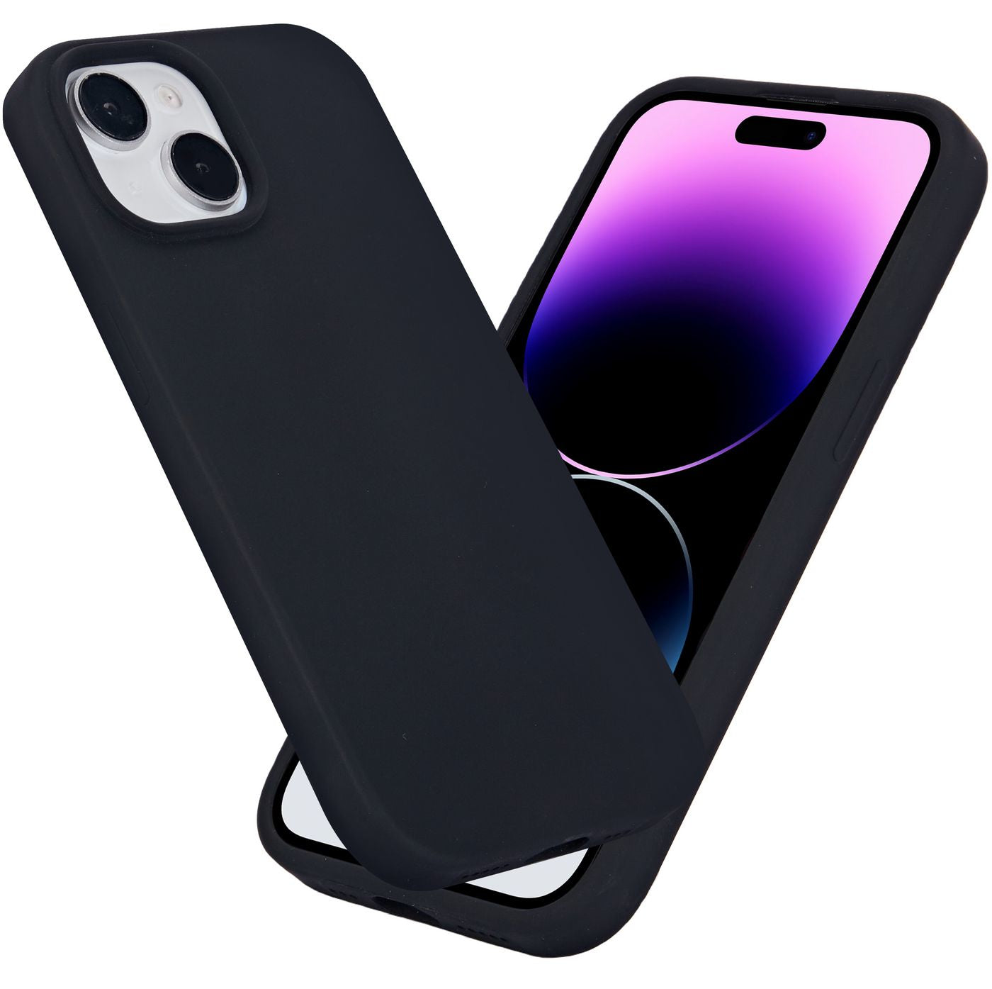 eSTUFF INFINITE ROME (GRS) Backcover – für Apple iPhone 15, MagSafe, Mikrofaser+PC+Silikon, schwarz
