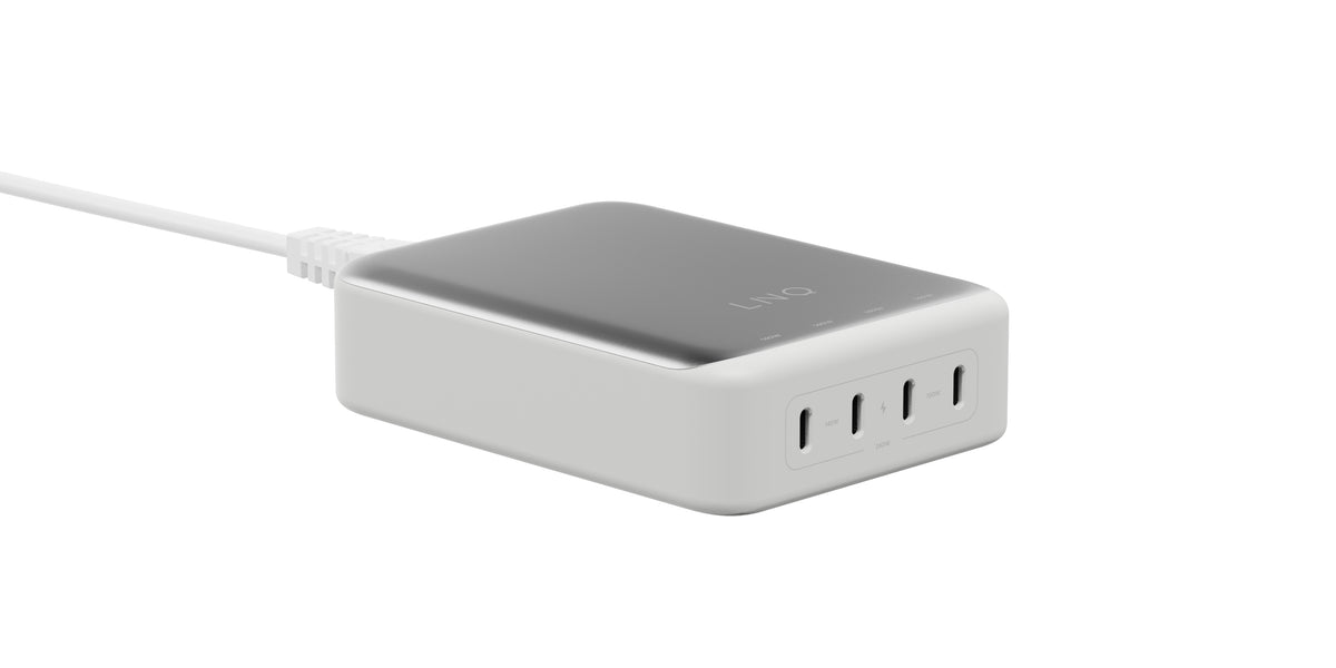 LINQ USB-Desktop-Ladegerät 240 W – USB-C×4, PD 3.1, GaN – für USB-C/USB-A Geräte