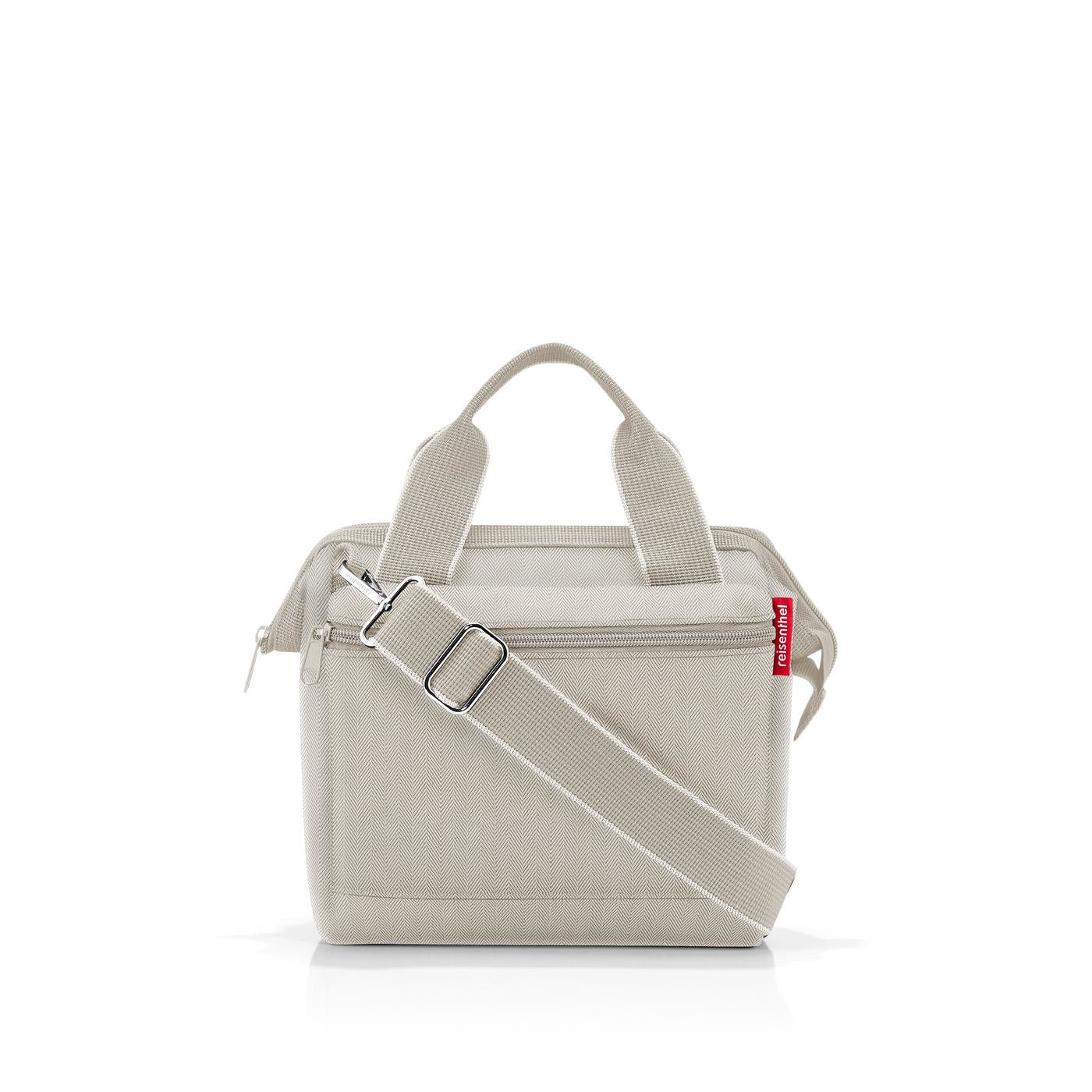 Reisenthel Umhängetasche Allrounder Cross – 4 l, Polyester, Herringbone Sand, 22 × 24 × 13 cm