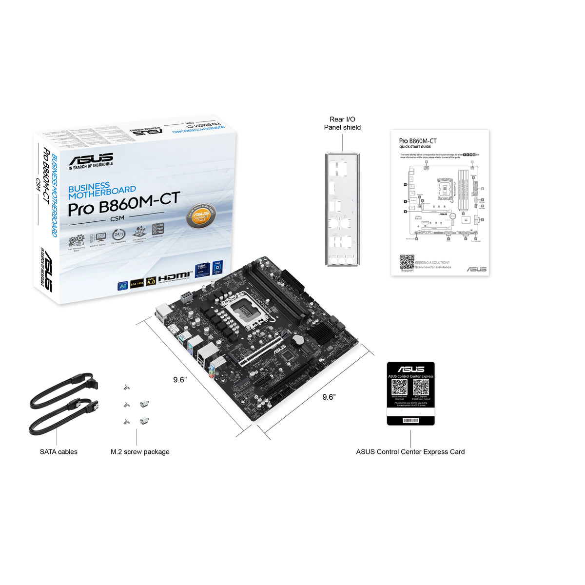 ASUS PRO B860M-CT-CSM – Mainboard – LGA 1851, Intel B860, mATX, DDR5