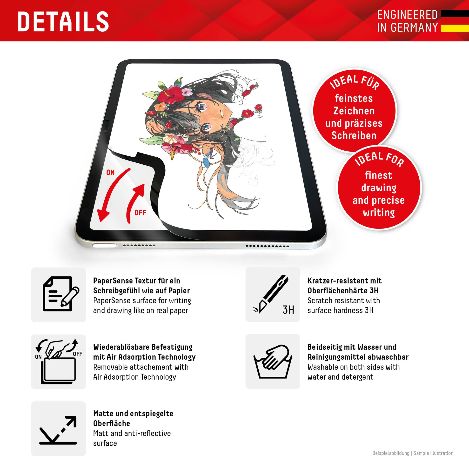 E.V.I. Panzerglas für iPad Pro 12,9" (3.–6. Gen.) – 5H, Anti-Fingerprint