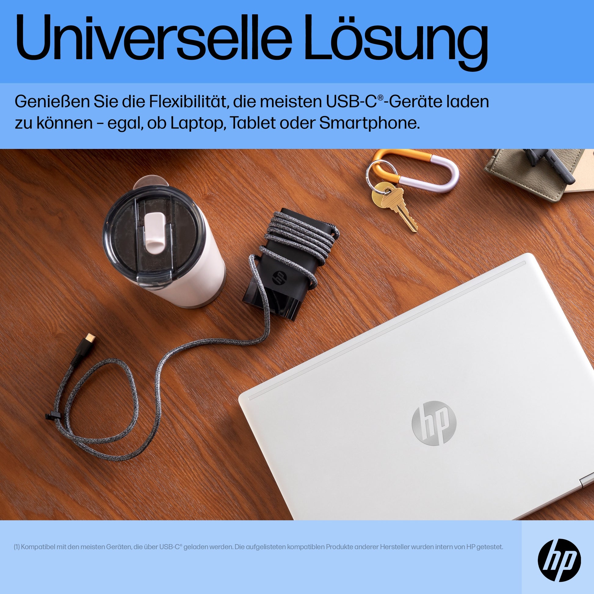 HP USB-Ladegerät 65 W – USB-C×1 – schwarz