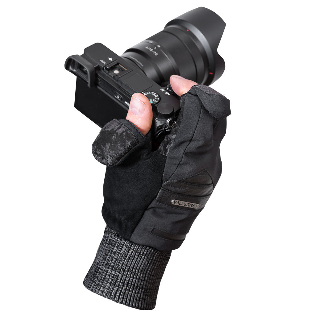 Vallerret Photography Gloves Vallerret – Arbeitshandschuhe, Markhof V3 – S – Leder, Schwarz, magnetische Fingerspitzen, Anti-Rutsch-Griff