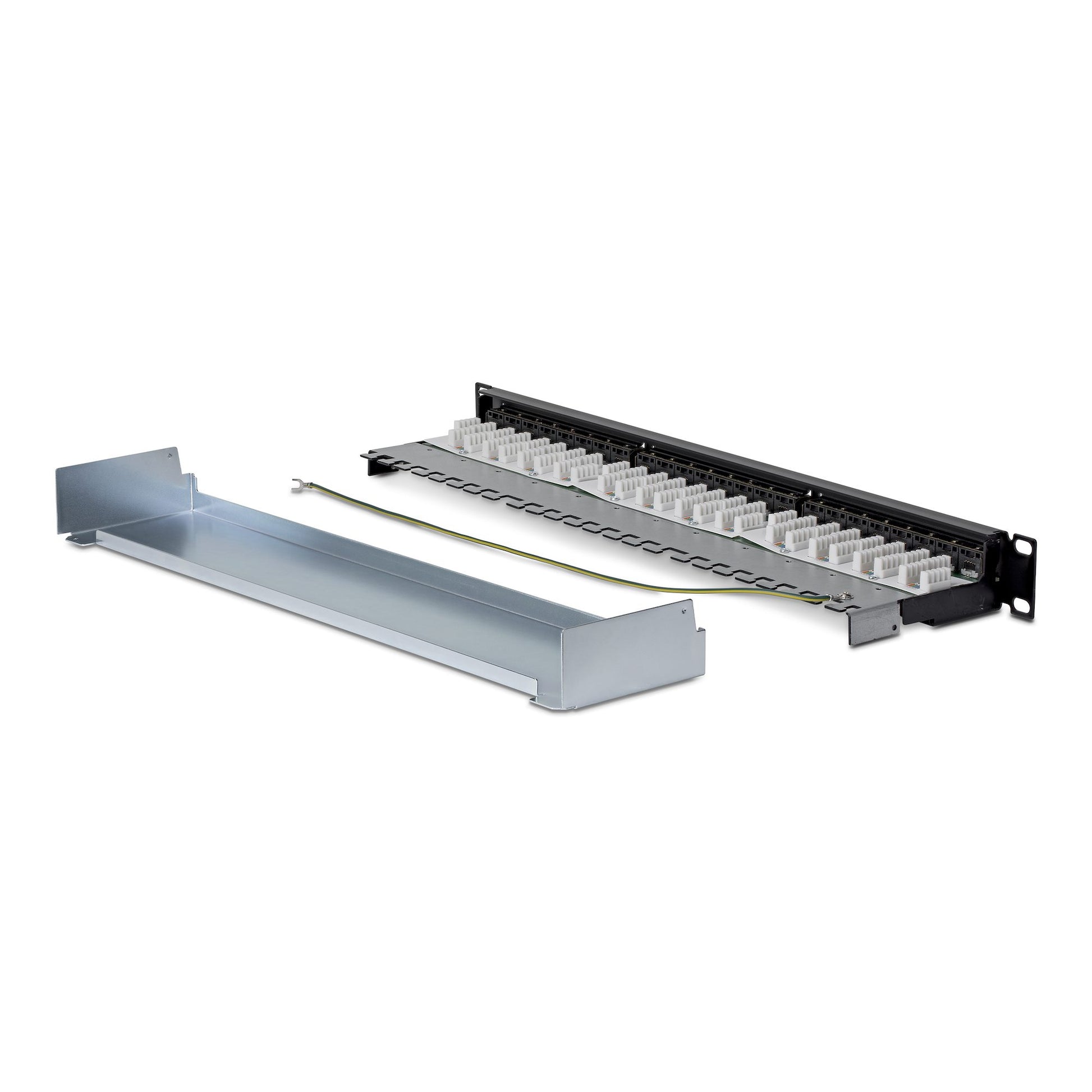 StarTech.com C6APANELSTP241UPD Patchpanel – 24× RJ-45, Cat6a, 1U, Schwarz