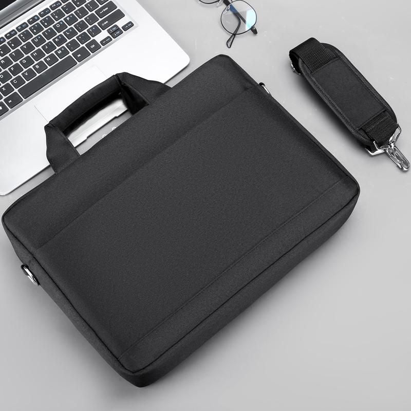 eSTUFF Notebook-Tasche bis 15,6" – Abnehmbarer Schultergurt, Trolley-Haltegurt – Schwarz