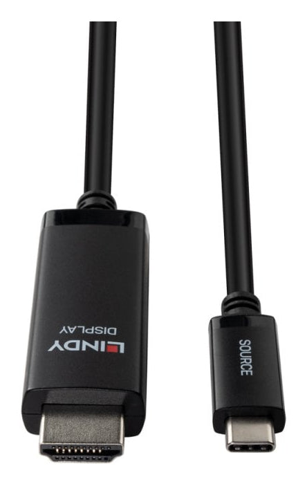 LINDY 43434 USB-C zu HDMI Kabel – 8K (7680 × 4320) @ 60 Hz, HDMI 2.1, 2 m, für Geräte mit USB-C (DP Alt Mode)