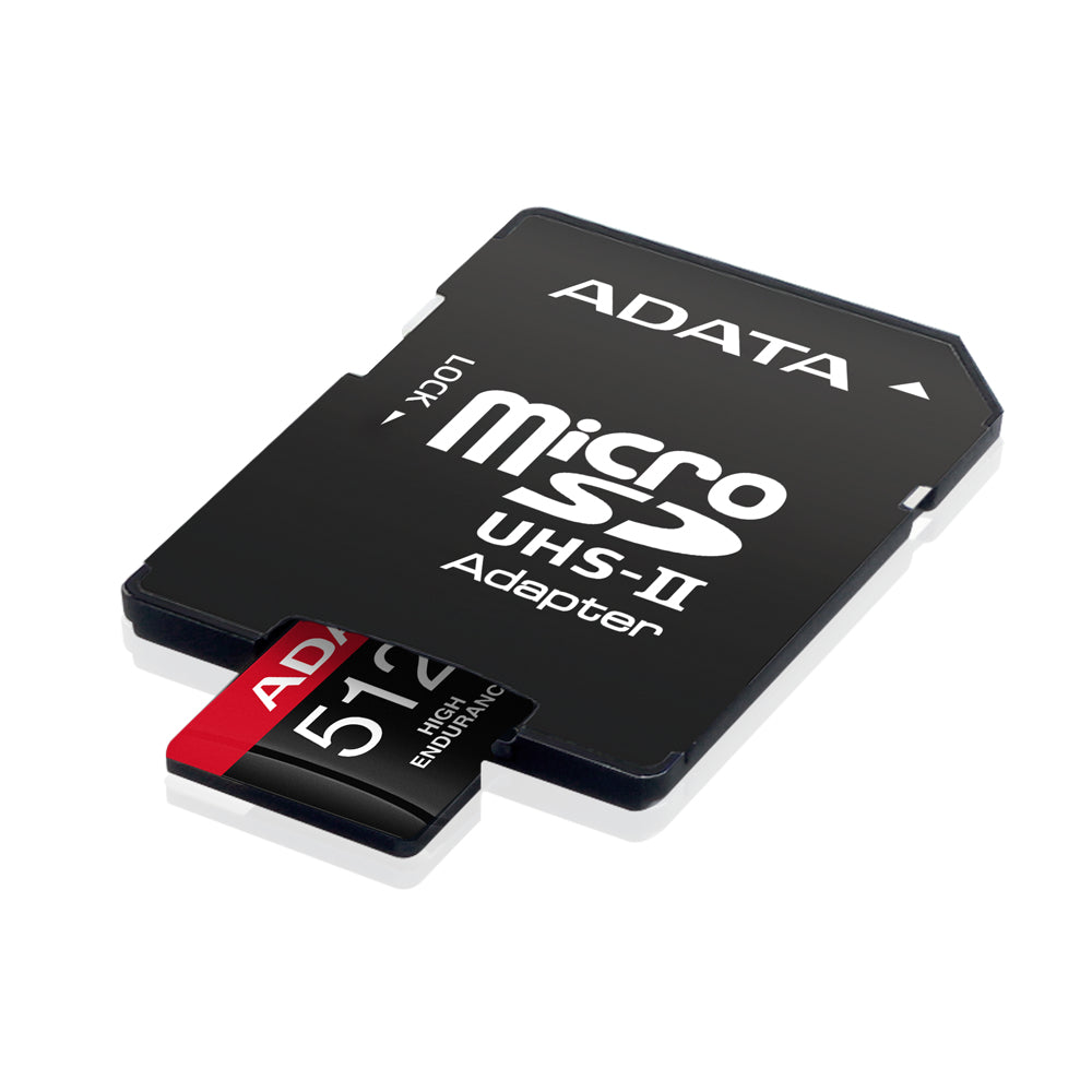ADATA High Endurance microSDXC 512 GB – UHS-I, Klasse 10, U3, V30, A2, 100/85 MB/s, inkl. SD-Adapter