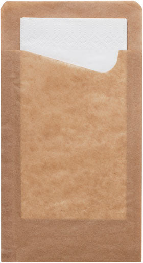 BioPak Servietten – 11,3 × 21 cm – Papier, braun – 350 Stk.