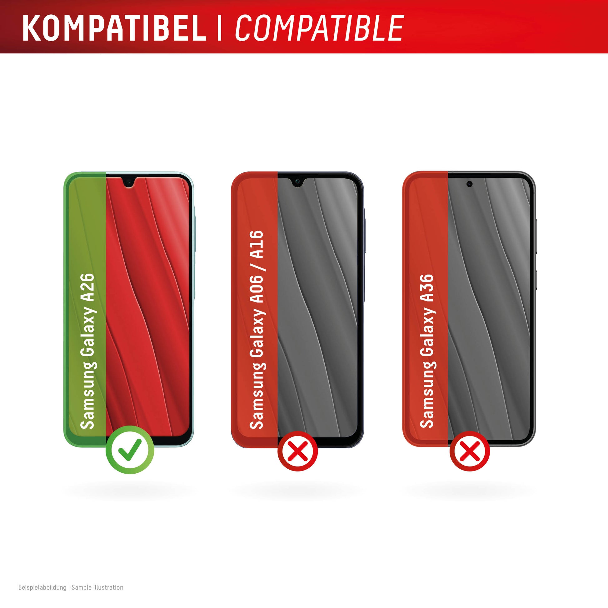 Displex Displayschutz (Panzerglas), 10H – für Galaxy A26 – mit Applikator