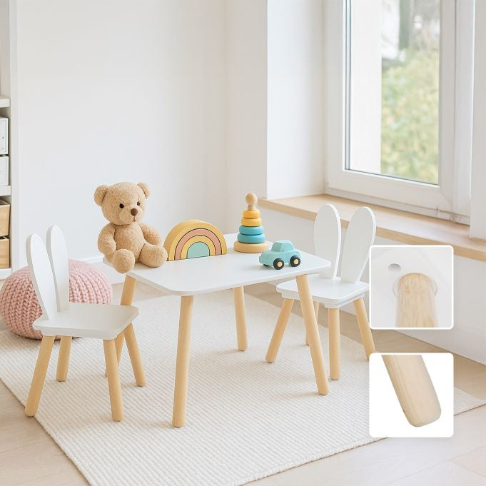 Relaxdays Bistro-Set – Weiss, Hellbraun – MDF-Platten – Tisch 50 × 50 × 44 cm – Für den Innenbereich