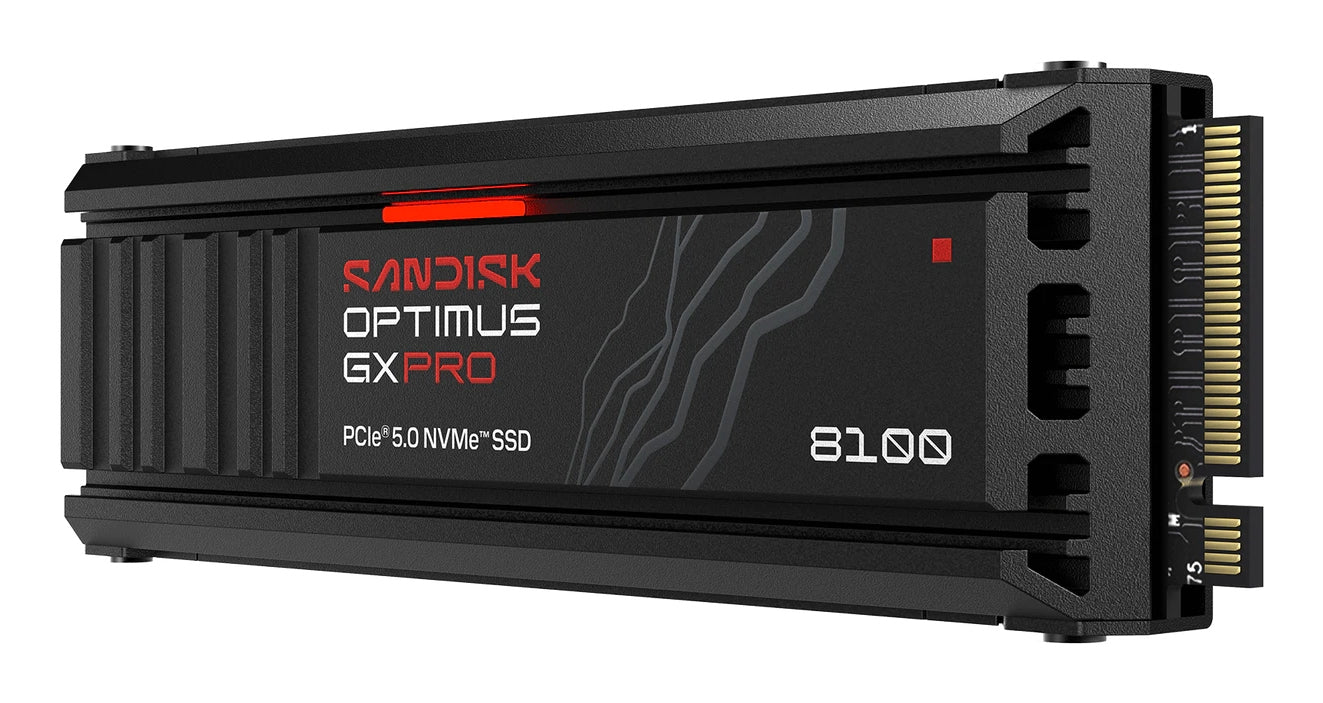 SanDisk Optimus GX PRO 8100 4 TB – M.2 NVMe PCIe 5.0, 14900/14000 MB/s, Kühlkörper