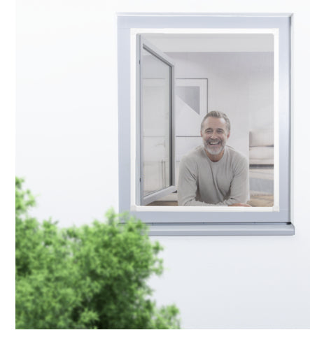 Windhager IS Stretch Fenster-Fliegengitter – 120 × 140 cm – Anthrazit – Aluminium-Rahmen