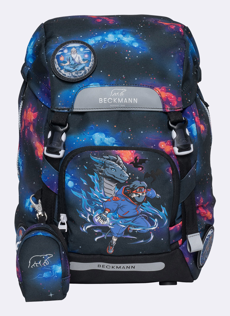Beckmann Classic Schulrucksack – Ninja Elements – 24,0×37,0×25,0 cm – aus recycelten PET-Flaschen hergestellt