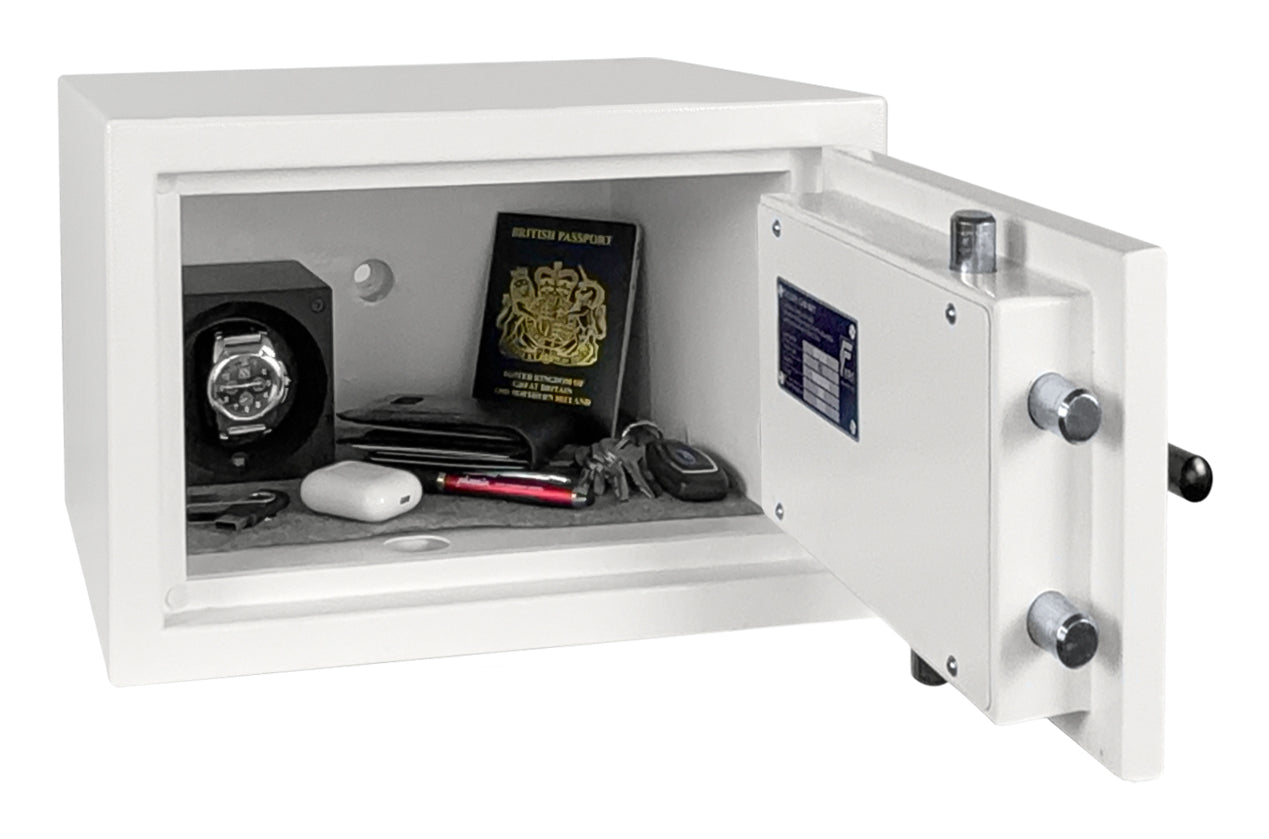 Phoenix Safe Co. Phoenix Tresor Fortress SS1451E – Elektronikschloss – 10 l – Bodenmontage – Weiss