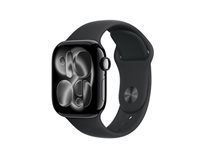 Apple Watch Series 11 42 mm GPS + Cellular – Aluminium Schwarz, Sportarmband, Schwarz, M/L, 50 m, für iPhone