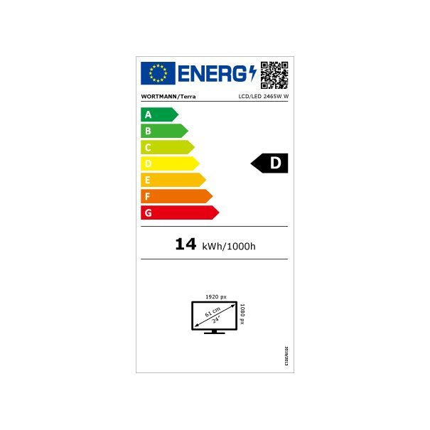 TERRA 2465W PV – Monitor, LCD, USB-C, DisplayPort, HDMI, Weiss
