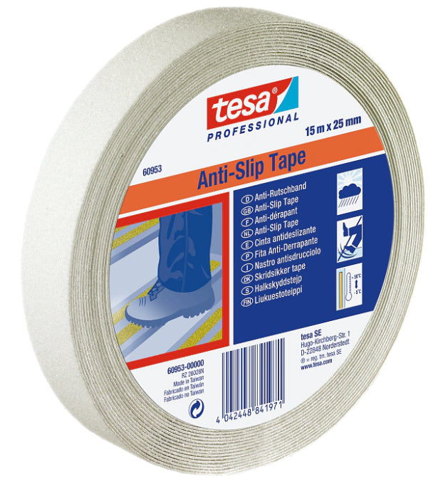 TESA Bodenmarkierungsband – 25 mm × 15 m, gelb, PVC, permanent, 1 Stück