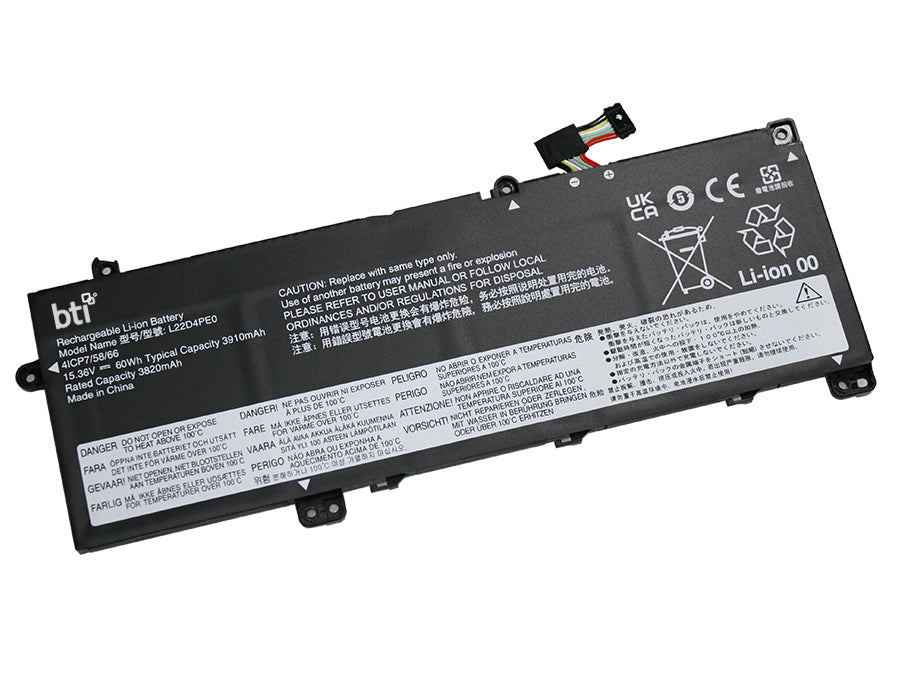 BTI Notebook-Akku – für Lenovo ThinkBook 14 G6/G7 – 60 Wh, 15,36 V (4 Zellen) – Schwarz