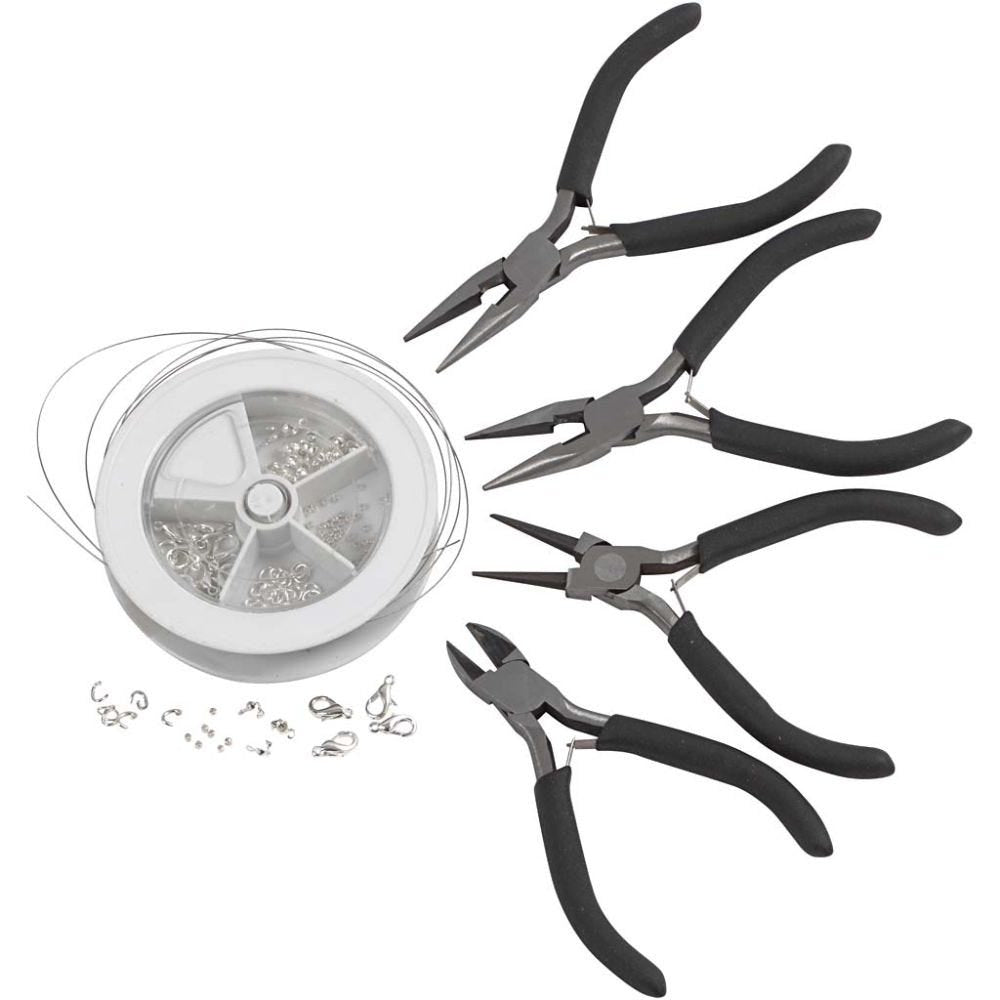 Creativ Company Schmuck-Set – mit Zange, Silber