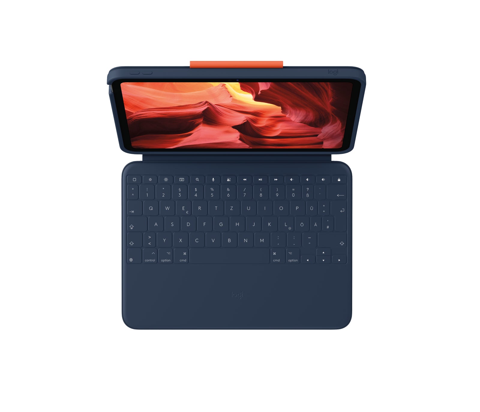 Logitech Rugged Combo 4 – Tastatur, DE-Layout (DE), Blau – für iPadOS