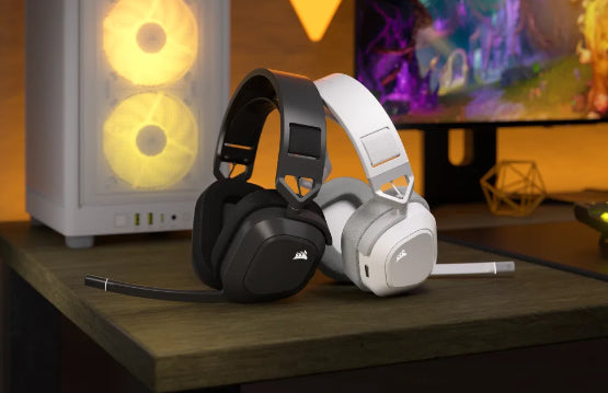 Corsair HS80 MAX Wireless Gaming-Headset – On-Ear, Stereo, Kabel + BT, ANC, Schwarz, BT 5.2