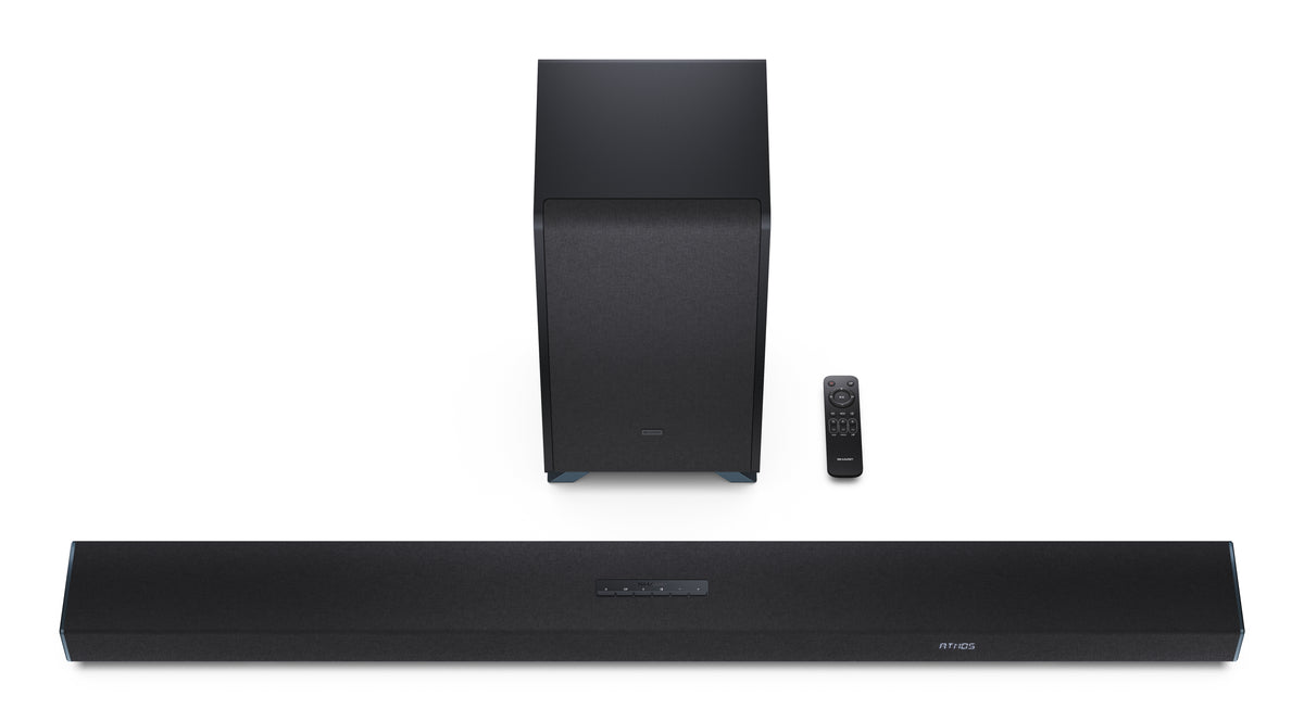 Sharp HTSBW55121BK – Soundbar – 5.1.2, Dolby Atmos/DTS:X, mit kabellosem Subwoofer, 212 W, Schwarz