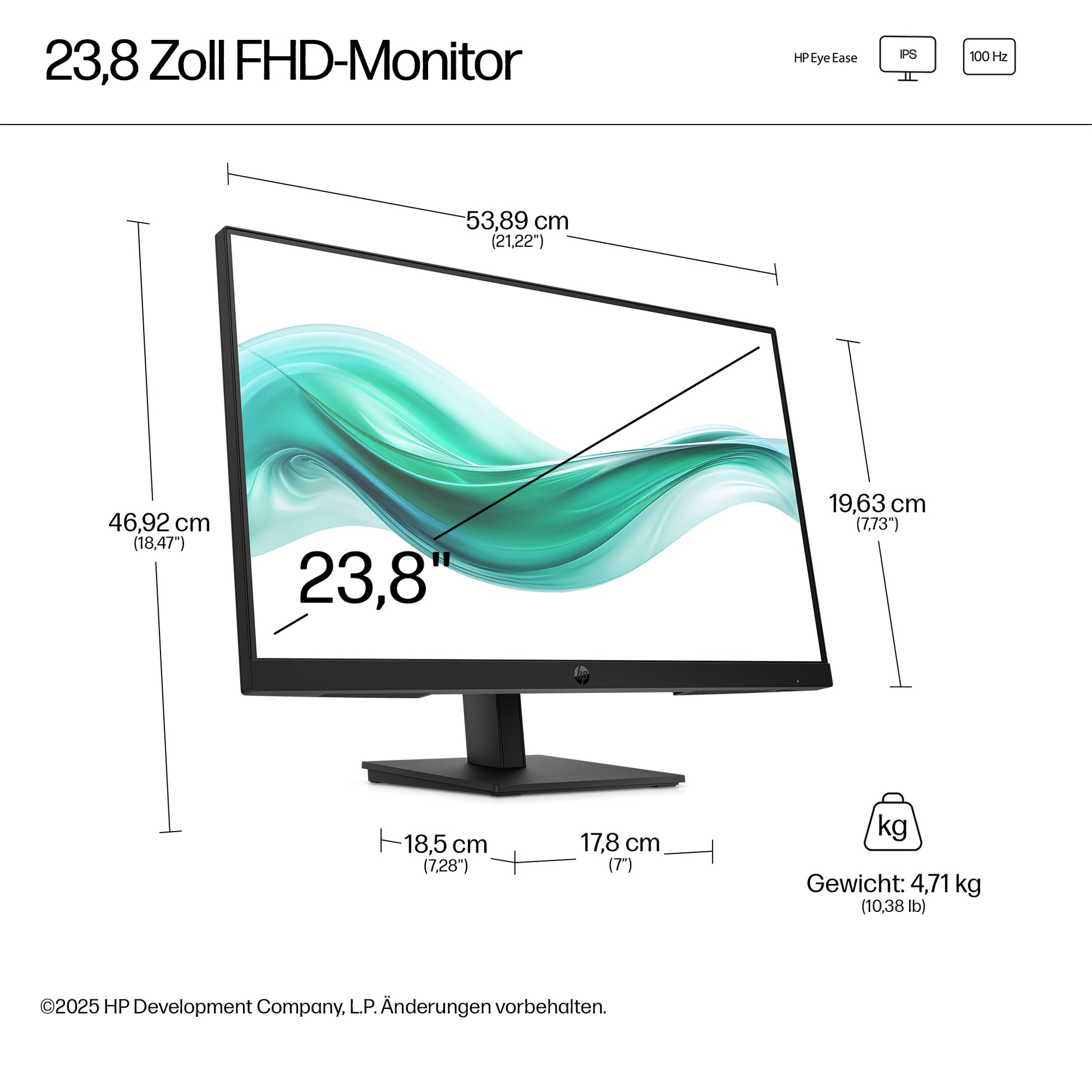HP S3 PRO 324PH – 23,8", 1920 × 1080 (Full HD), IPS, 100 Hz