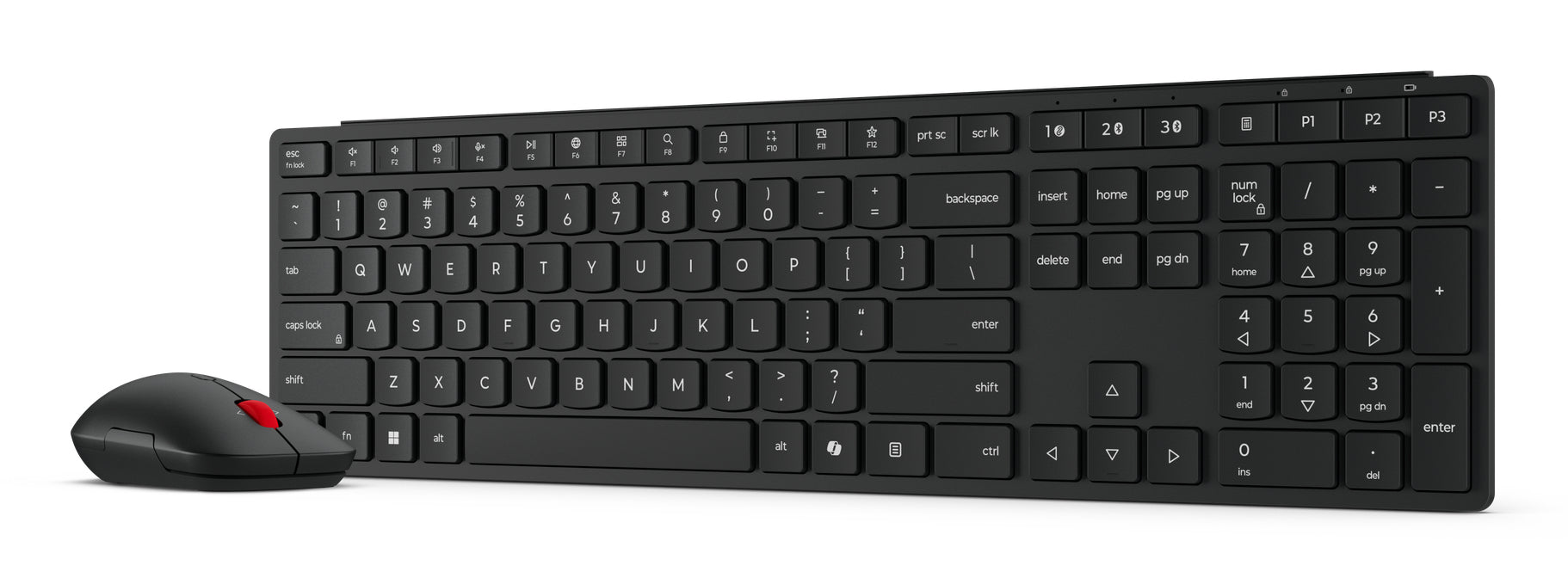 Lenovo Tastatur- und Maus-Set – Bluetooth & 2,4 GHz (USB-A Empfänger) – Schwarz