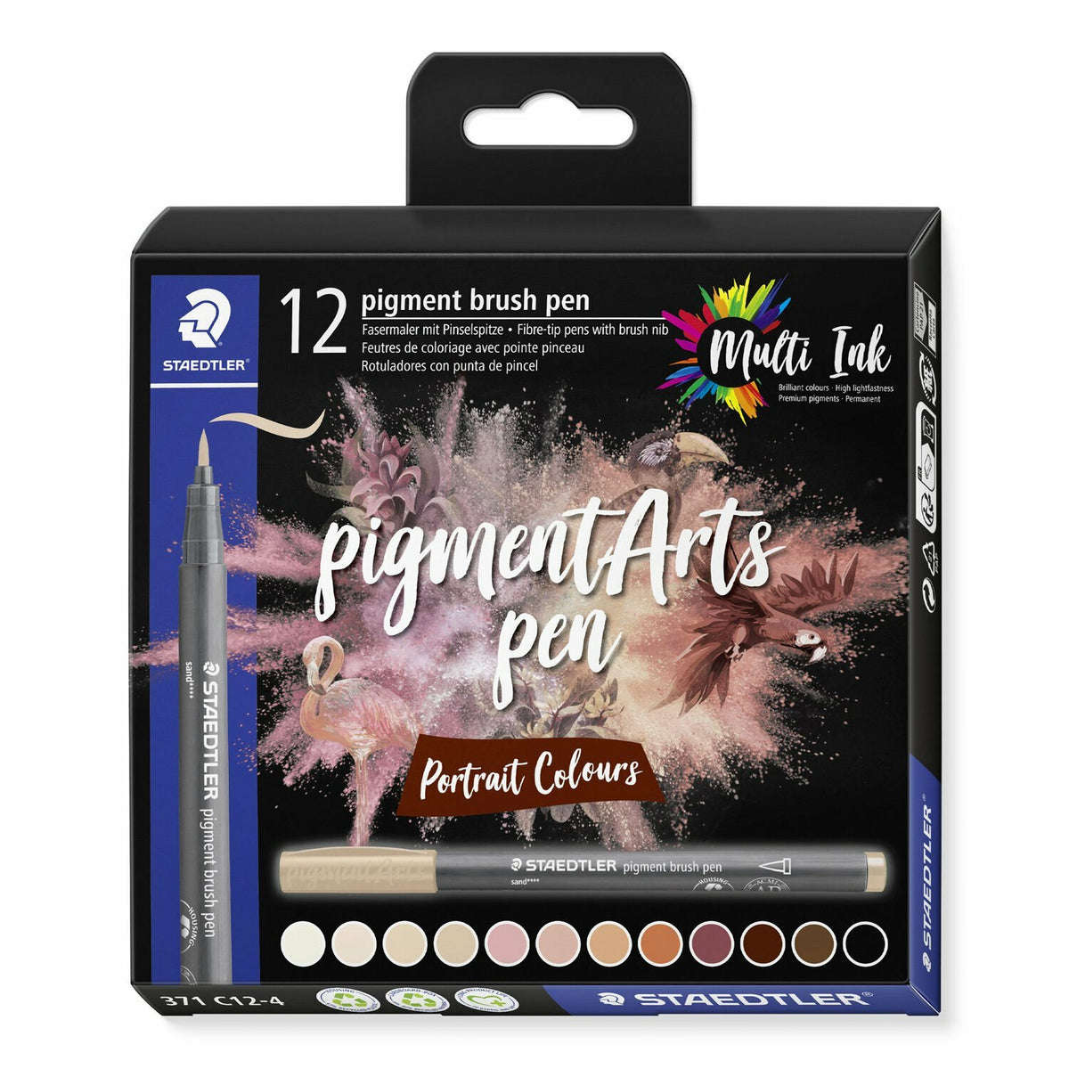Staedtler Portrait Colours Brush Pen – Pinselspitze, wasserfest, 12 Farben