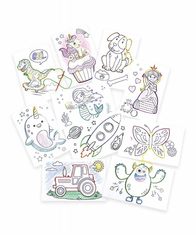 URSUS Bilder-Set zum Ausmalen – 11 × 17 cm, Tiermotiv, Weiss – 100 Stück
