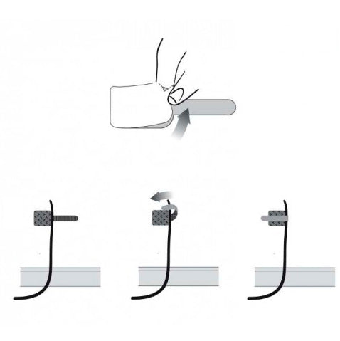 Label-the-cable Klettkabelbinder, 90 mm, 10er-Pack – weiss