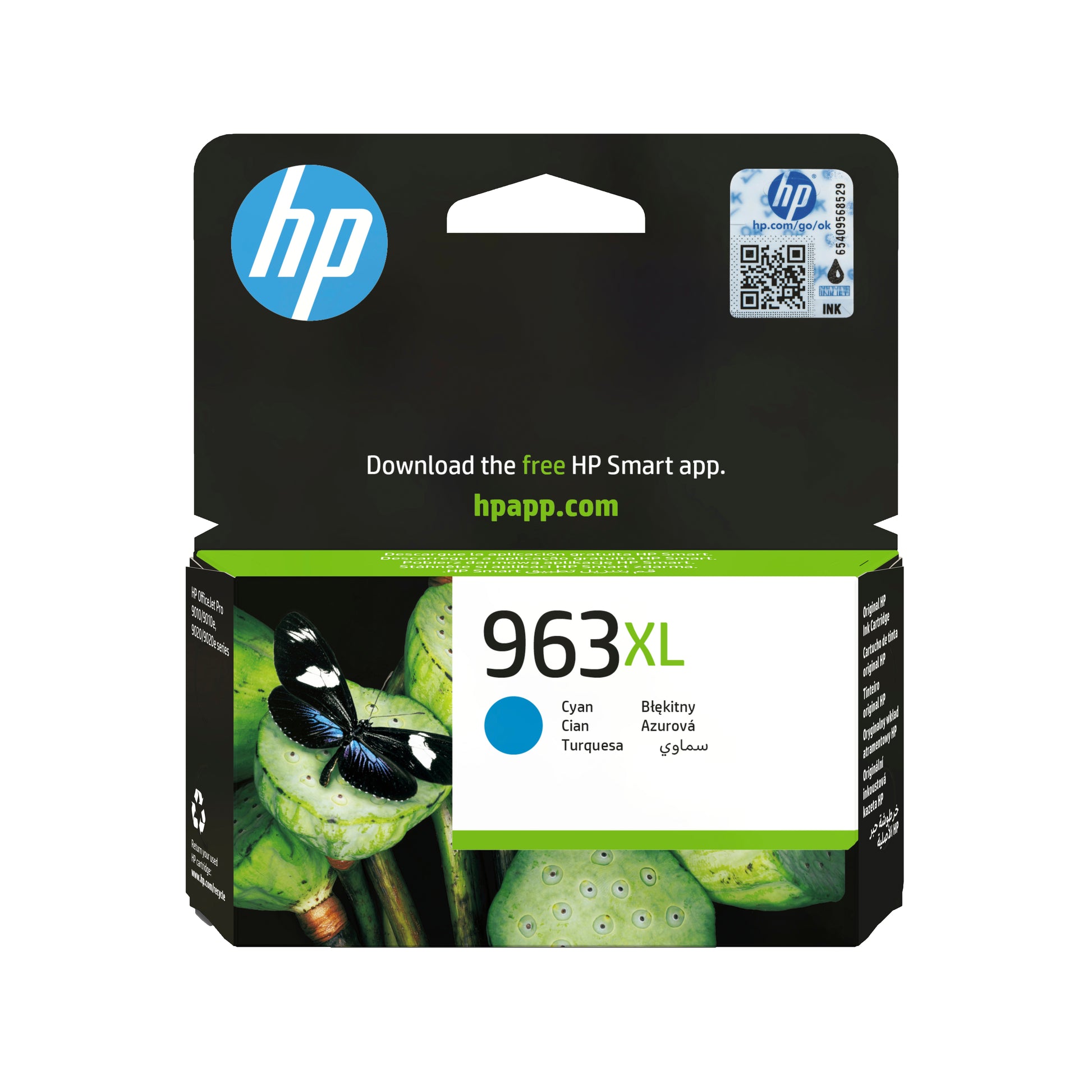 HP 963XL Cyan Tintenpatrone (Original) – 1'600 Seiten – für OfficeJet Pro 9010/9012/9014 … – 3JA27AE