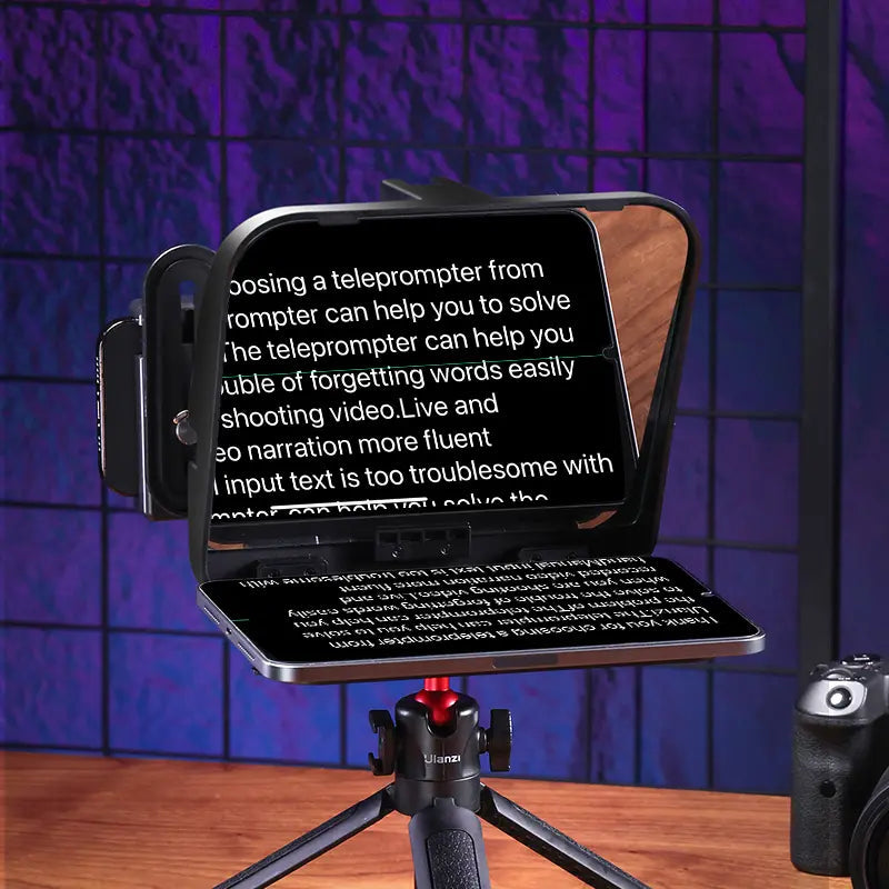 Ulanzi RT02 Teleprompter – für Smartphones, Tablets, DSLR-Kameras – Schwarz – 188 × 103 × 178 mm