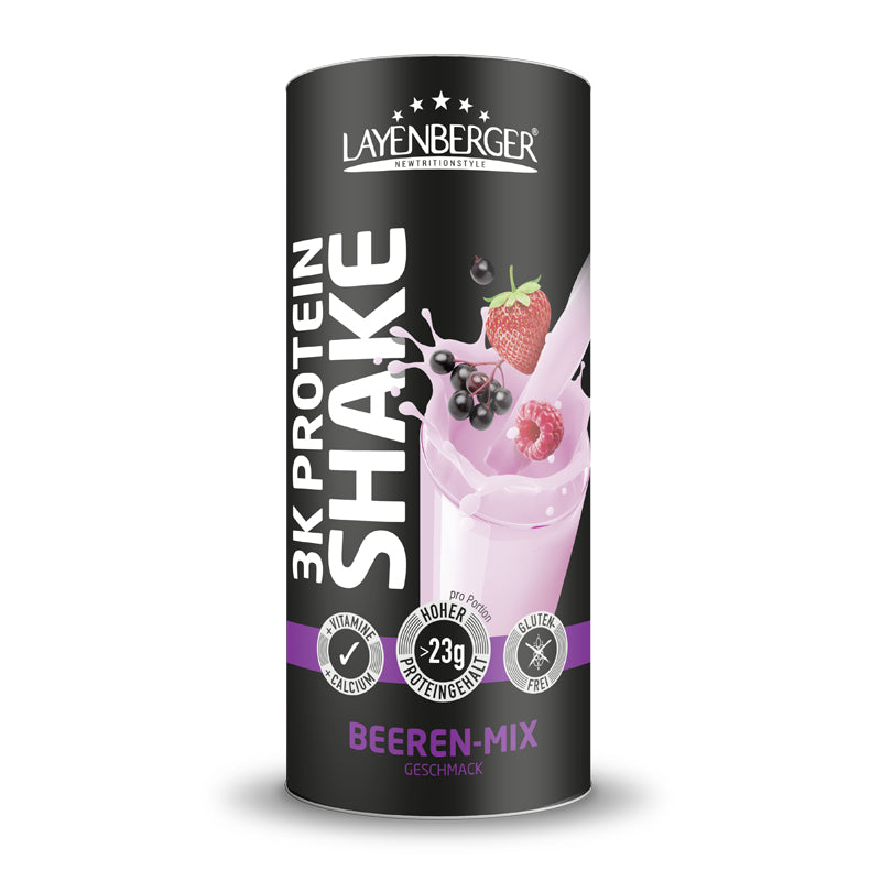 Layenberger Nutrition Group Layenberger Multiproteinpulver 3K Protein-Shake Beeren-Mix – glutenfrei – 435 g